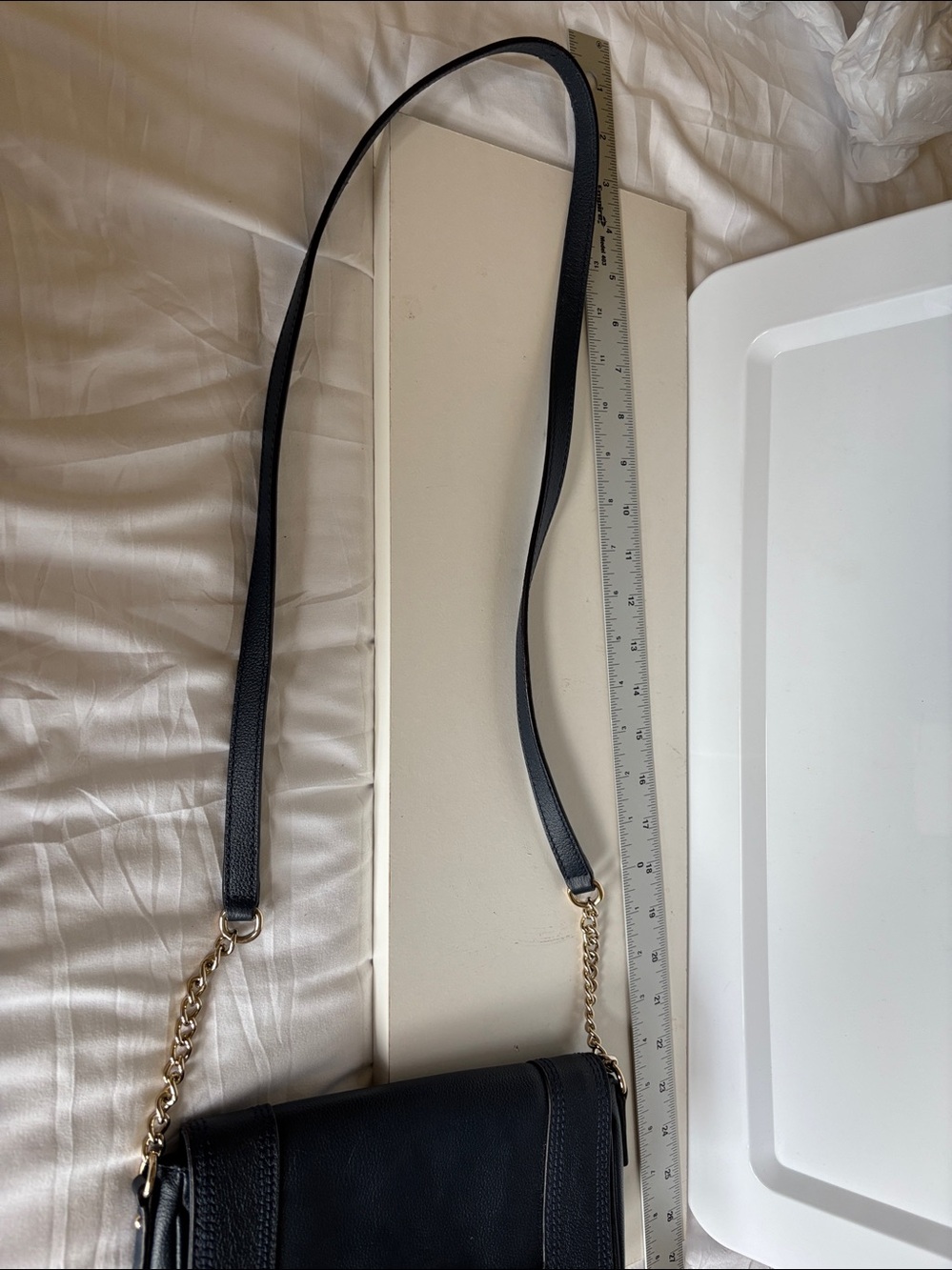 Kate Spade Primrose Hill Little Kaelin Bow Navy leather purse bag crossbody. - Picture 11 of 16